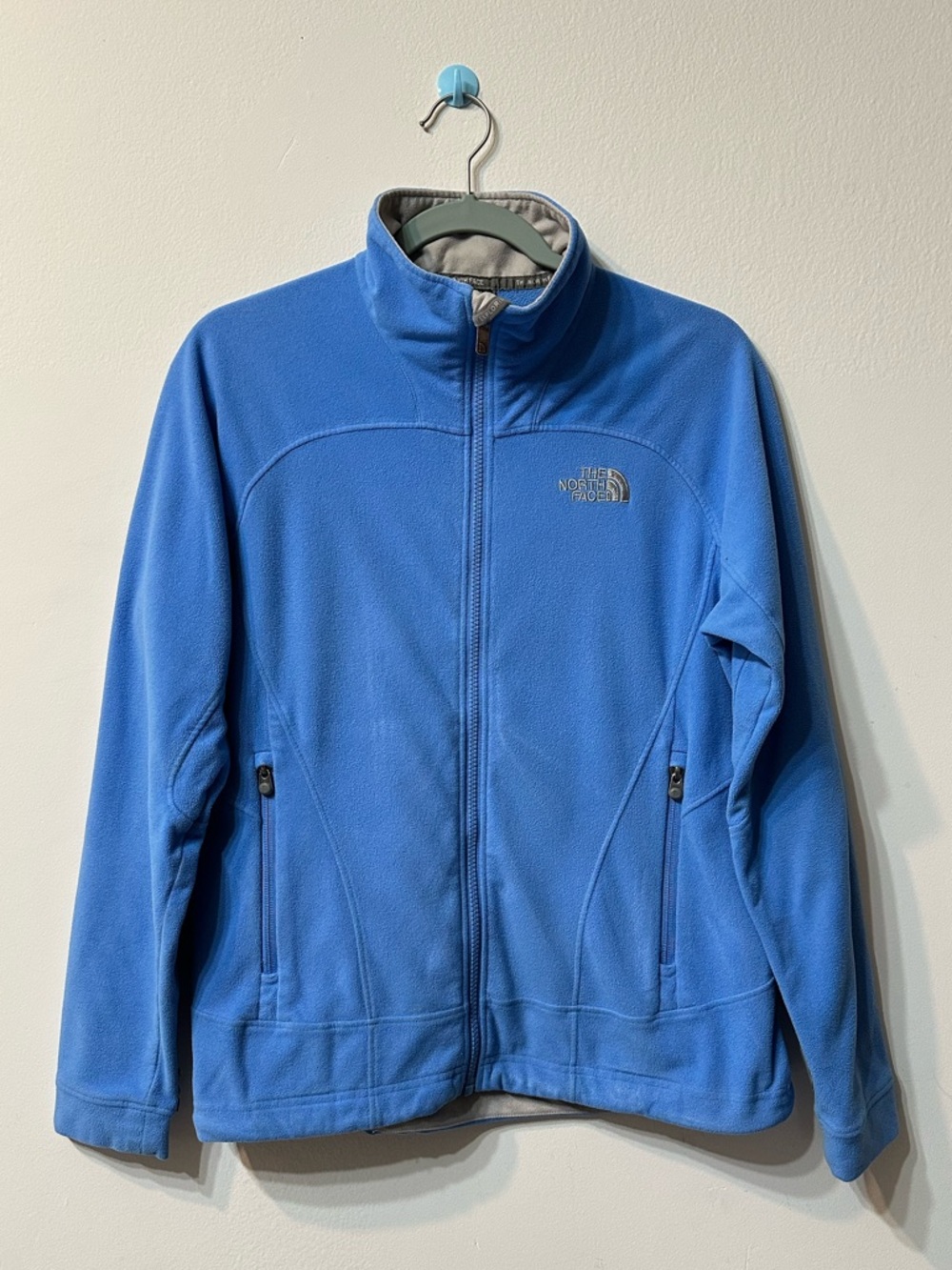 The North Face Women's Blue Gray Fleece Full Zip Jacket Size M Pockets